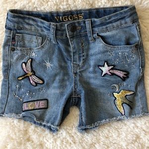 Vigoss girls embellished jean shorts
